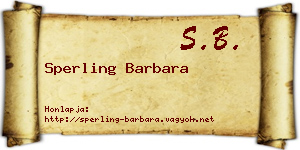 Sperling Barbara névjegykártya